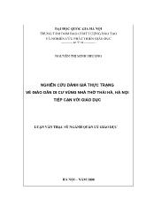 Luận văn Nghiên cứu đánh giá thực trạng về Giáo dân di cư vùng nhà thờ Thái Hà, Hà Nội tiếp cận với giáo dục