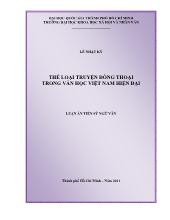 Luận văn Thể loại truyện đồng thoại trong văn học Việt Nam hiện đại