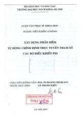 Luận văn Xây dựng phần mềm tự động chỉ định trực tuyến tham số các bộ điều khiển PID