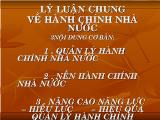 Lý luận chung về hành chính nhà nước