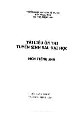 Tài liệu ôn thi tuyển sinh sau đại học môn tiếng Anh - Đại học kinh tế TpHCM