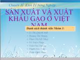Đề tài Kinh tế nông nghiệp Việt Nam sản xuất và xuất khẩu gạo ở Việt Nam