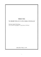 Chế biến nông sản và công nghệ sau thu hoạch