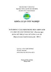 Khóa luận Nuôi trồng và xác định thành phẩn Amino Acid của một số loài nấm bào ngư (pleurotus spp.) bằng kỹ thuật sắc ký lỏng cao áp (high performance liquid chromatography - Hplc)