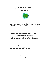 Luận văn Hiện trạng nuôi thủy sản tại huyện Tân Thành tỉnh Bà Rịa-Vũng Tàu năm 2005