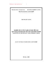 Luận văn Nghiên cứu cơ sở lý luận và thực tiễn cho quy hoạch sử dụng đất sản xuất lâm nông nghiệp xã Huyền Sơn, huyện Lục Nam, tỉnh Bắc Giang (90trang)