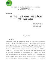 Tiểu luận Mật độ và khoảng cách trông ngô