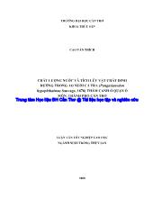 Luận văn Chất lượng nước và tích lũy vật chất dinh dưỡng trong ao nuôi cá tra (Pangasianodon hypophthalmus Sauvage, 1878) thâm canh ở quận Ô Môn, thành Phố Cần