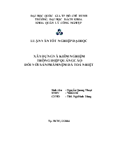 Luận văn Xây dựng và kiểm nghiệm thông điệp quảng cáo đối với sản phẩm nệm đá tỏa nhiệt