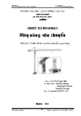 Đồ án Thiết kế các cơ cấu của cần trục tháp