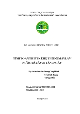 Đồ án Tính toán thiết kế hệ thống máy làm nước đá cây 20 tấn/ngày
