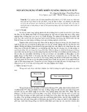 Một số ứng dụng về điều khiển tự động trong sản xuất