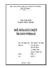 Bài tập lớn Mã hóa bảo mật trong Wimax