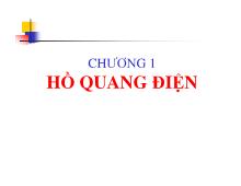 Bài giảng Hồ quang điện