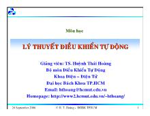 Bài giảng Lý thuyết điều khiển tự động