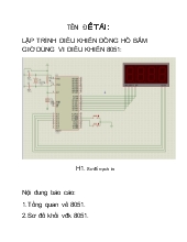 Đồ án Lập trình điều khiển đồng hồ bấm giờ dùng vi điều khiển 8051