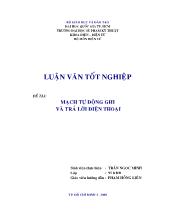 Luận văn Mạch tự động ghi và trả lời điện thoại