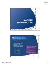 Tài liệu matlab - Ma trận