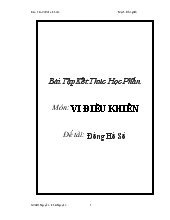 Báo cáo Đồng Hồ Số (bộ môn Vi điều khiển)