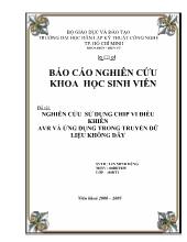 Đề tài Nghiên cứu sử dụng chip vi điều khiển AVR và ứng dụng trong truyền dữ liệu không dây