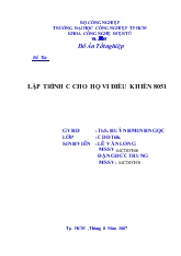 Đồ án Lập trình C cho họ vi điều khiển 8051