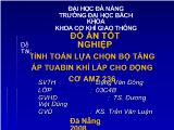 Đồ án Tính toán lựa chọn bộ tăng áp tuabin khí lắp cho động cơ AMZ 236 (Slide)
