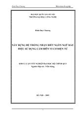 Khóa luận Xây dựng hệ thống nhận biết ngôn ngữ dấu hiệu sử dụng cảm biến vi cơ điện tử