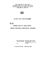 Luận văn Thiết kế và thi công đồng hồ báo giờ dùng eprom