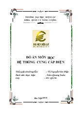 Đồ án Thiết kế mạng điện khu vực - ĐH Điện lực 2011