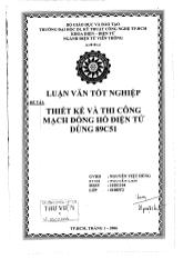 Đồ án Thiết kế và thi công mạch đồng hồ điện tử dùng 89C51