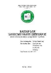 Đồ án Xây dựng bộ luật hệ mờ từ tập mẫu