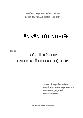 Luận văn Yếu tố hữu cơ trong không gian biệt thự