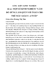 Đề tài Một số kinh nghiệm làm đồ dùng làm quen với toán cho trẻ mẫu giáo 5 - 6 tuổi