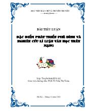 Luận văn Đặc điểm phát triển phê bình và nghiên cứu lí học trên mạng
