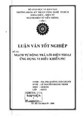 Luận văn Mạch tự động trả lời điện thoại ứng dụng vi điều khiển PIC