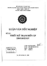 Luận văn Thiết kế trạm biến áp 220-110-22kV