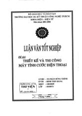 Luận văn Thiết kế và thi công máy tính cước điện thoại