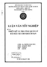 Luận văn Thiết kế và thi công quản lý bãi đậu xe cho khách sạn