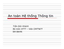 Bài giảng An toàn hệ thống thông tin