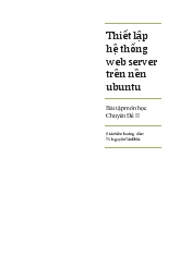Chuyên đề Thiết lập hệ thống Web Server trên nền Ubuntu