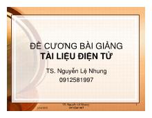 Đề cương bài giảng Tài liệu điện tử và quản lý tài liệu điện tử