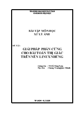 Đề tài Giải pháp phần cứng cho bài toán thị giác trên nền Linux nhúng