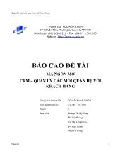 Đề tài Mã nguồn mở CRM, quản lý các mối quan hệ với khách hàng