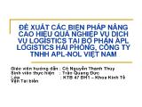 Đề xuất các biện pháp nâng cao hiệu quả nghiệp vụ dịch vụ logistics tại bộ phận apl logistics hải phòng, công ty TNHH apl-Nol Việt Nam (file ppt_