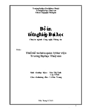 Đồ án Thiết kế website quản lý thư viện Trường Đại học Thuỷ sản