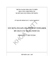 Khóa luận Xây dựng Plugin cho Internet Explorer để chặn các trang Web xấu