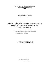 Luận văn Các vấn đềbảo mật trong việc truy vấn cơ sở dưc liệu XML động được outsourced