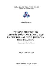 Luận văn Phương pháp đại số cho bài toán ước lượng hợp lý cực đạ, áp dụng trên cây sinh loài nhỏ