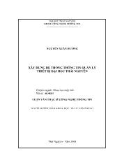 Luận văn Xây dựng hệ thống thông tin quản lý thiết bị Đại học Thái Nguyên
