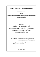 Tài liệu phân tích thiết kế giải pháp đảm bảo an ninh thông tin hệ thống - Dự án quy hoạch cơ sở dữ liệu và hạ tầng công nghệ thông tin tỉnh Khánh Hòa